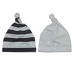So'Dorable 2-Pack Knotted Stripe Baby Hats in Oatmeal