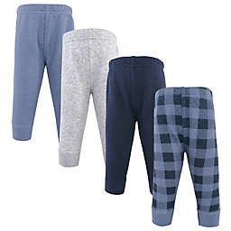 Hudson Baby® Size 0-3M 4-Pack Quilted Plaid Jogger Pants in Navy