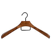 Squared Away&trade; Deluxe Wood Coat Hanger in Walnut with Black Hardware