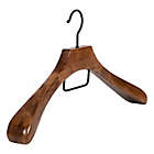 Alternate image 2 for Squared Away&trade; Deluxe Wood Coat Hanger in Walnut with Black Hardware