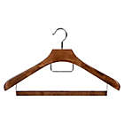Alternate image 0 for Squared Away&trade; Deluxe Wood Suit Hanger in Walnut with Pant Hanging Bar and Chrome Hardware