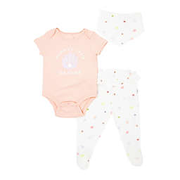Mini Heroes™ 3-Piece Mommy's Treasure Bodysuit, Pant, and Bandana Set in Coral