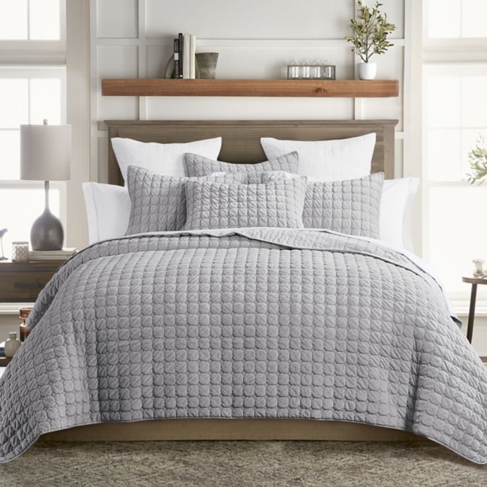 Levtex Home Rumi Velvet Reversible Quilt in Light Grey | Bed Bath & Beyond