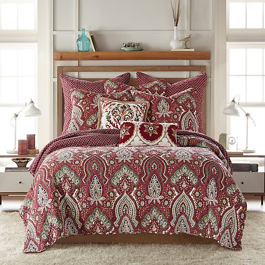 Alternate image 1 for Levtex Home Moritz 2-Piece Reversible Twin Quilt Set in Red