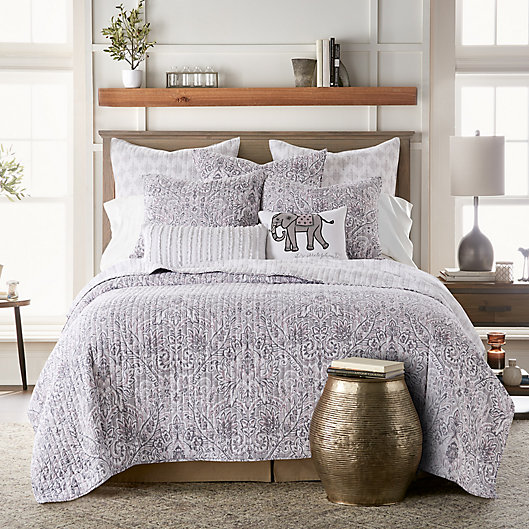Alternate image 1 for Levtex Home Rachelle 3-Piece Reversible King Quilt Set in Grey