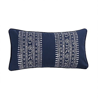 Levtex Home Valentina Embroidered Oblong Throw Pillow in Navy. View a larger version of this product image.