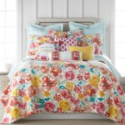 Levtex Home Leora Floral 3-Piece Reversible King Quilt Set