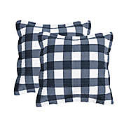 Levtex Home Fiori European Pillow Shams in Black/Cream (Set of 2)