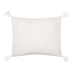 Levtex Home Fiori Eyelet Overlay Oblong Throw Pillow in White