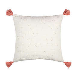 Levtex Home Loretta Gold Slub Square Throw Pillow in White