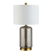 Safavieh Novah LED Table Lamp in Silver with Cotton Shade