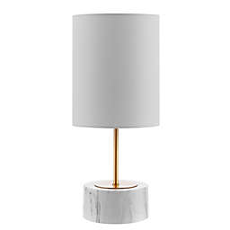 Safavieh Kamilah LED Table Lamp in White with Cotton Shade