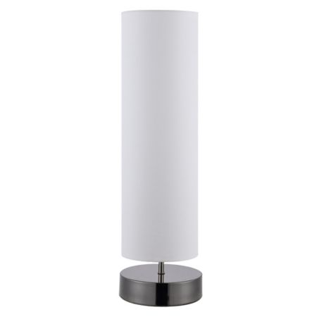 Safavieh Wick Table Lamp In White Bed, Angus Satin Nickel Geometric Table Lamp With White Shade