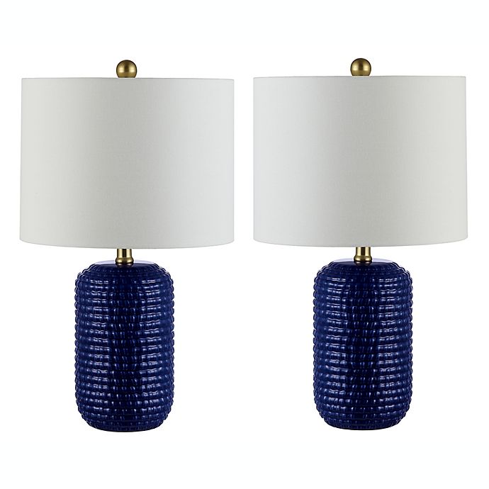 Safavieh Jace Ceramic Table Lamps In, Navy Blue Lamp