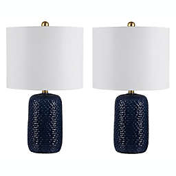 Safavieh Huxley Ceramic Table Lamps in Navy Blue (Set of 2)