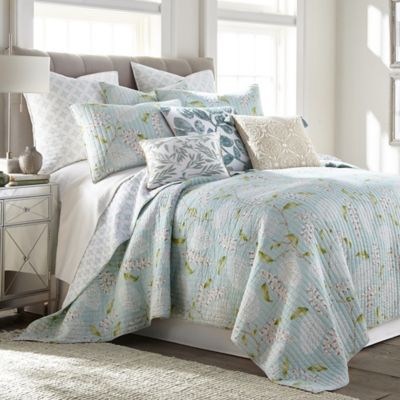 2/3PC TEAL NENA BED BEDSPREAD QUILT SET COVERLET STIPPLING STITCHE IN 4 SIZES 