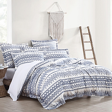 Levtex Home Kalmar 3-Piece Reversible Full/Queen Duvet Cover Set in Blue. View a larger version of this product image.