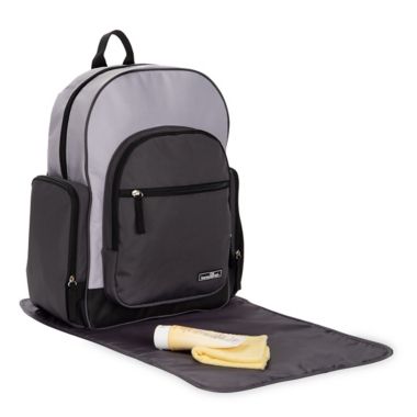 Bananafish Devon Backpack Diaper Bag in Grey. View a larger version of this product image.