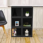 Alternate image 1 for Way Basics Tool-Free Assembly zBoard paperboard Stackable Storage Cube in Black Wood Grain