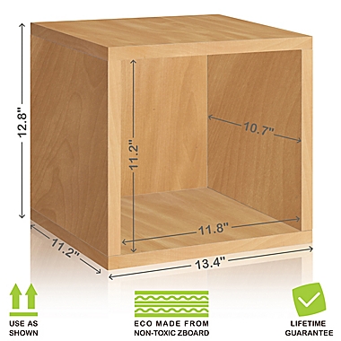 Way Basics Tool-Free Assembly zBoard paperboard Stackable Storage Cube in Natural Wood Grain. View a larger version of this product image.