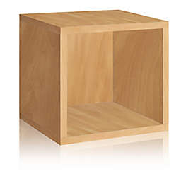 Way Basics Tool-Free Assembly zBoard paperboard Stackable Storage Cube in Natural Wood Grain