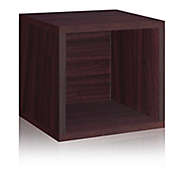 Way Basics Tool-Free Assembly zBoard paperboard Stackable Storage Cube in Espresso Wood Grain
