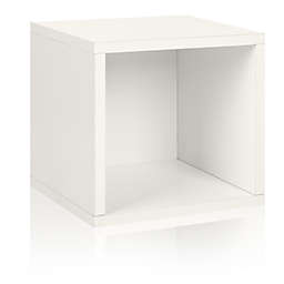 Way Basics Tool-Free Assembly zBoard paperboard Stackable Storage Cube in White