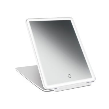 Vanity Planet&reg; Tri-Light 1x Halo Lighted Large Makeup Mirror in White. View a larger version of this product image.