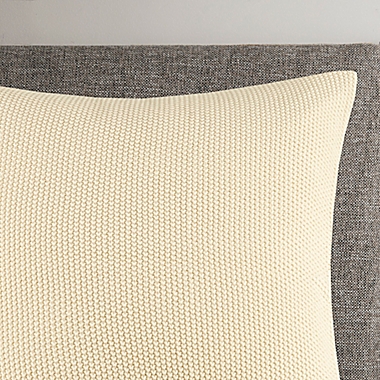 INK+IVY Bree Knit Square Throw Pillow Cover in Ivory. View a larger version of this product image.
