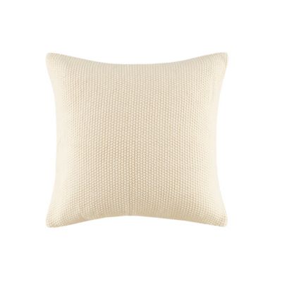 INK+IVY Bree Knit Square Throw Pillow Cover in Ivory