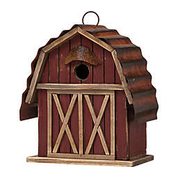 Glitzhome® Barn Wooden Birdhouse in Red