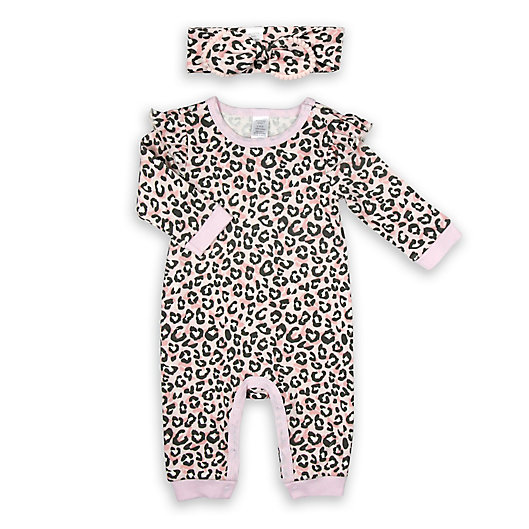 Alternate image 1 for Modern Baby® 2-Piece Coverall and Headband Set