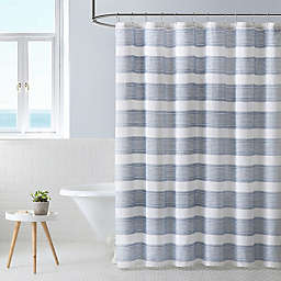 Island Stripe Blue Sea Shower Curtain