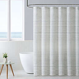 Tidal Stripe Pale Khaki Shower Curtain