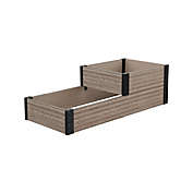 EverBloom 48-Inch x 21-Inch Terraced Roadside Garden Bed Planter in Brown/Black