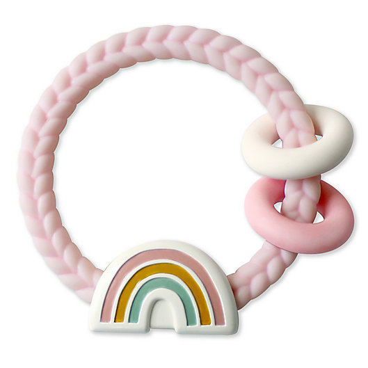 Alternate image 1 for Itzy Ritzy® Rainbow Ritzy Rattle™ Teether in Pink
