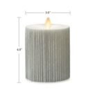 Alternate image 2 for Luminara&reg; Moving Flame&reg; 4.5-Inch Champagne Ribbed Real-Flame Effect Pillar Candle