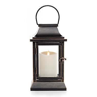 Luminara&reg; 12-Inch Metal and Glass Lantern in Oil Rubbed Bronze. View a larger version of this product image.