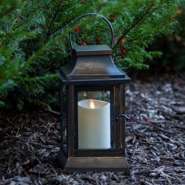 Luminara&reg; 12-Inch Metal and Glass Lantern in Oil Rubbed Bronze. View a larger version of this product image.