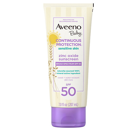 Alternate image 1 for Aveeno Baby® Continuous Protection® 7 fl. oz Sensitive Suncare Lotion SPF 50