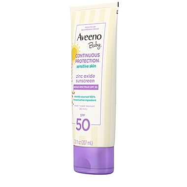 Aveeno Baby&reg; Continuous Protection&reg; 7 fl. oz Sensitive Suncare Lotion SPF 50. View a larger version of this product image.