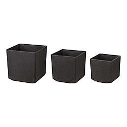 Glitzhome® 3-Piece Oversized Square Planter Pots Set in Black