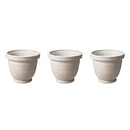 Glitzhome® Round Planter Pots in White (Set of 3)