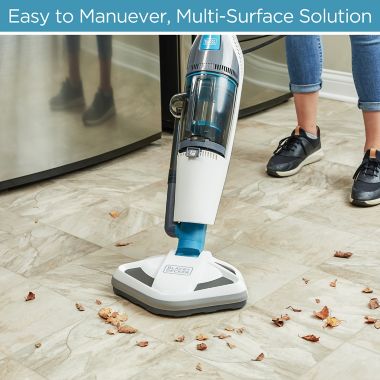 Black &amp; Decker&trade; Steam Mop &amp; Dry Vacuum in White/Aqua. View a larger version of this product image.