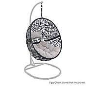 Sunnydaze Jackson Hanging Egg Chair with Cushions in Grey