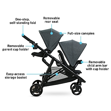 Graco&reg; Ready2Grow 2.0 Double Stroller in Rafa. View a larger version of this product image.