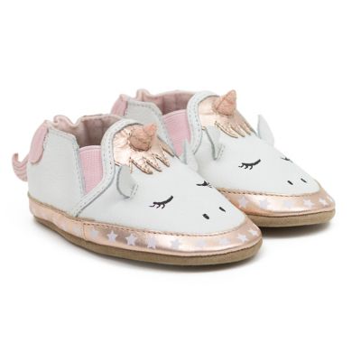 Robeez&reg; Size 18-24M Evie Casual Shoe in White/Pink