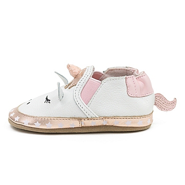 Robeez&reg; Size 0-6M Evie Casual Shoe in White/Pink. View a larger version of this product image.