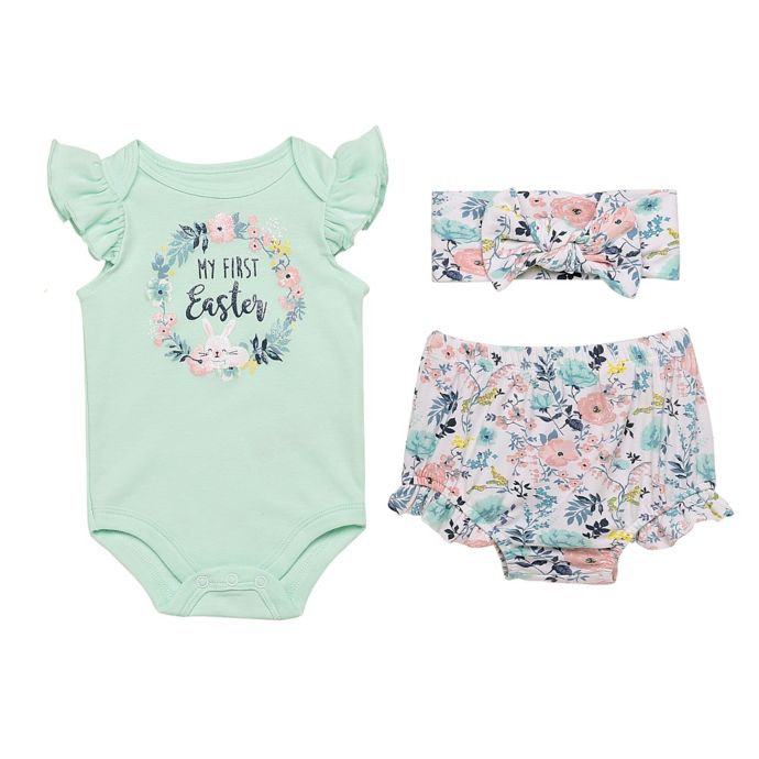 Baby Starters® 3Piece Happy Easter Bodysuit, Diaper Pant and Headband
