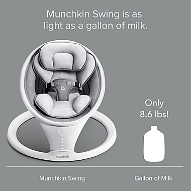 Munchkin&reg; Bluetooth-Enabled Musical Baby Swing in Grey. View a larger version of this product image.